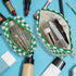 3 pcs Makeup Bags Checkered Cosmetic Travel Bag Toiletry Organizer Bag Aesthetic Portable Accessories Pouch Cute Chessboard Makeup Brushes Storage...