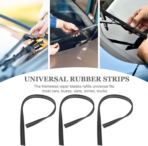 Wiper Blade Refill, 27.5inch Wiper Blade Refill 10pcs Universal Windshield Frameless Strips Inserts Replacement for Front Car Easy Install Fits fo...