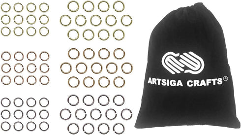 Tim Holtz Idea-Ology Fasteners Jump Rings 0.31 and 0.37 inches Antique Nickel, Brass and Copper, 1-Pack with 75 Pieces per Pack, Bundled with Arts...