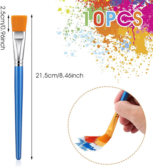 10 Pcs Flat Paint Brushes for Acrylic Painting, 1 Inch Art Paint Brushes Artist Painting Brush for Acrylic Watercolor Oil Detail Painting...