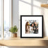 Golden State Art 12x12 Black Frame Use as 8x8 Picture Frame with White Mat or 12x12 Picture Frame without Mat - Solid Wood and Tempered Glass-Wall...