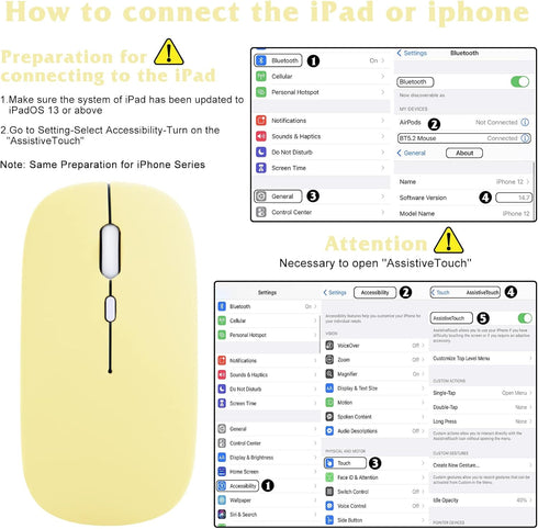 UrbanX 2.4GHz & Bluetooth Mouse Rechargeable Wireless Mouse for Amazon Fire HD 10/ Plus/Max 11 & All Kindle Devices Wireless Mouse for Laptop/PC/M...