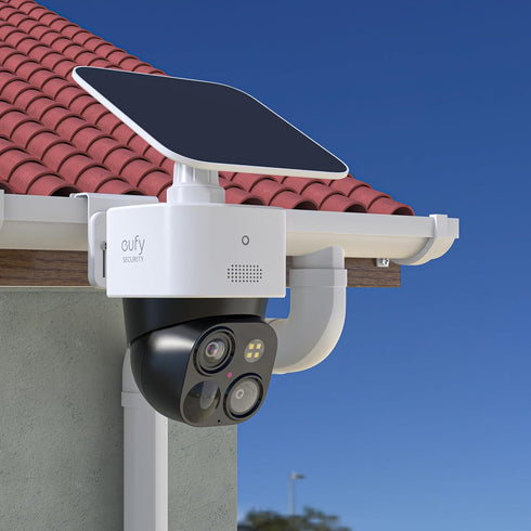 Outdoor Gutter Mount Bracket for Eufy S340, Adjustable, Weatherproof and Flexible Bracket Compatible with Eufy S340 Solar Security Camera (White)...