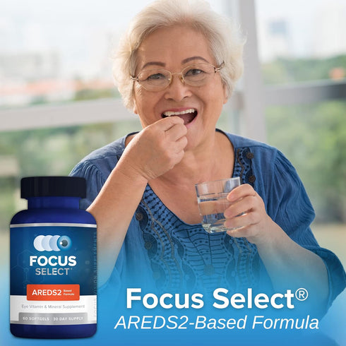 Focus Select AREDS2 Based Eye Vitamin-Mineral Supplement - AREDS2 Based Supplement for Eyes (60 ct. 30 Day Supply) - AREDS2 Based Low Zinc Formula...