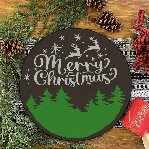 Christmas Stencils for Painting on Wood 12 Inch & 6 Inch - Large Round Holiday Stencils for Crafts Reusable for Signs, Canvas, Fabric & More – Gri...