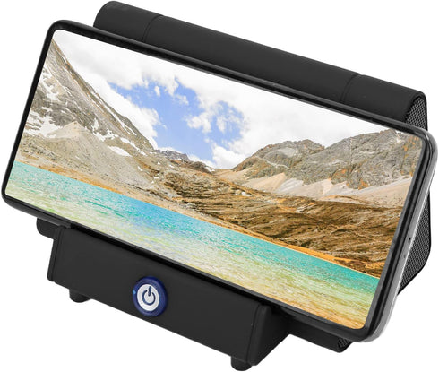 Phone Speaker,White Cell Phone Stand with Wireless Speaker and Anti Slip Base,Rechargeable Portable Holder Speaker for Home and Outdoors(Black)...
