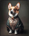 Posterizer 1 pcs-whimsical royal portrait of corgi dog in clothes 1-Art for Animal Lovers-Comedy Art-Decorations for Bedroom, Office, Living Room ...