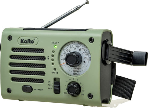 Kaito KA380 Emergency Radio & Portable Bluetooth Speaker – AM/FM NOAA Weather Radio Rechargeable with Solar Panel and Hand Crank...