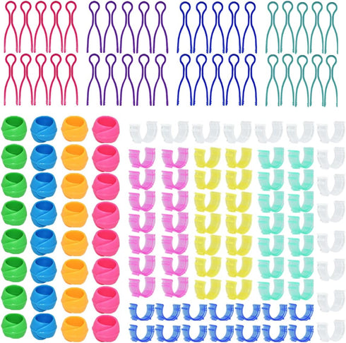 142 Pcs Bobbin Clamps Holders Thread Buddies, Bobbin Holder Clips Color Thread Clips Holder Silicone Spool Huggers Thread Holders for Embroidery Q...