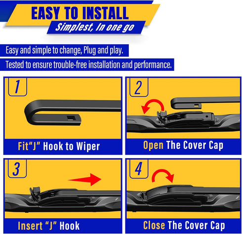 3 wipers Replacement for 2007-2015 Mazda CX-9, Windshield Wiper Blades Original Equipment Replacement - 26"/17"/14" (Set of 3) U/J HOOK...