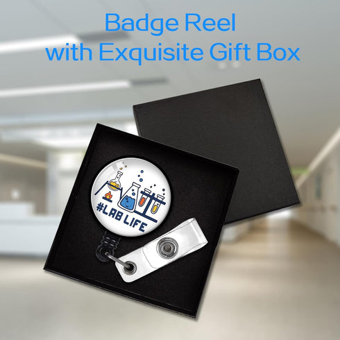 Lab Technician Retractable Badge Reel with Alligator Clip Lab Life ID Card Badge Holder Cute Lab Tech Beaker Badge Funny Badge Reel Gift for Medic...