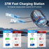 OHLPRO 2 in 1 Backseat Car Charging Station Box, 45W Fast Charge Multi Retractable Car Charger for iPhone/Samsung and Tablets, for Lyft Uber Drive...