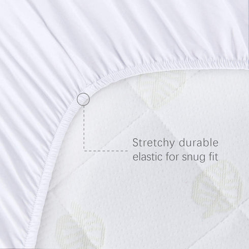 Waterproof Quilted Bassinet Mattress Pad Cover Compatible with Delta Children Gliding Bedside Bassinet & Dream On Me Poppy Bassinet, 2 Pack, Ultra...
