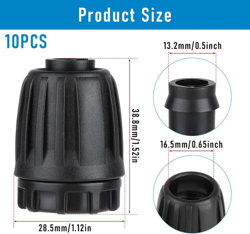 1/2 Inch Irrigation Tubing End Cap for 0.52" ID x 0.65" OD Drip Irrigation Tubing, 10 Pack 16mm Drip Irrigation System Parts 1/2 inch Irrigation F...