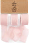 Vitalizart Blush Pink Chiffon Silk Ribbon 1" x 21Yd Fringe Fabric Eco-Friendly Package (3 Rolls *7Yd) for Wedding Invitations Bridal Bouquets Deco...