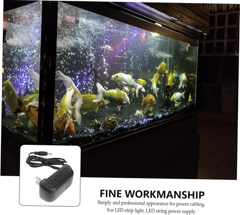 POPETPOP 2PCS Aquarium Light Power Adapter AC110- DC12V 1A, Fish Tank Light Switching Power Supply Converter, Fish Lamp Power Adapter with Indicat...