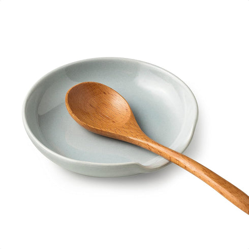 Ceramic Spoon Rest for Kitchen Counter, Kithcen Spoon Holder for Stove Top, Cooking Utensil Rest with Drip Tray for Ladles, Tongs & Spatula, Dishw...