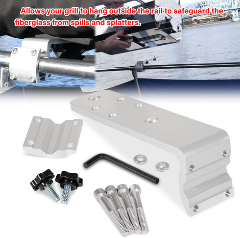 58182 Stow N' Go Grill Rail Mount Bracket, Compatible with Any Kuma Grill and RV Boat Camping Inside/Outboard 7/8" to 1-1/4" Round or 1-1/4" Squar...