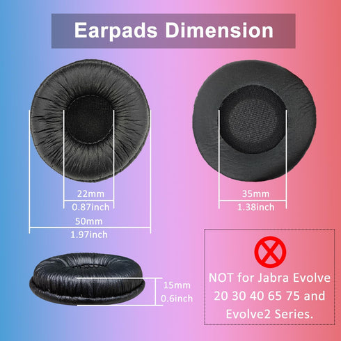 Ear Cushions for Jabra Headset, 50mm Earpads Replacement Headphone Covers for Jabra PRO 920 930 9470 9400BS GN2000 Biz 1500 1900 2300 2400II Plant...