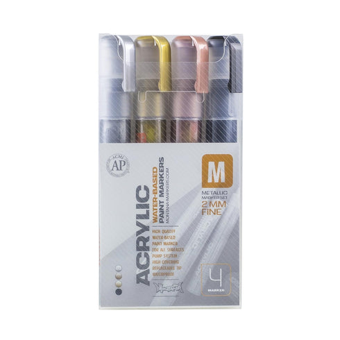 Montana Cans Fine Acrylic Marker Set, 2mm, Metallic...