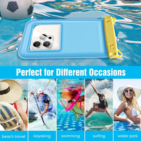 Waterproof Phone Pouch Floating - 8.5in Waterproof Phone Case for Beach Travel Must Haves, 2 Pack Underwater Cell Phone Holder with Lanyard for iP...