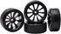1/10 RC Drift Wheels 12mm Plastic RC Drift Tires & Black 10 Spokes Wheel Rims Pack of 4...