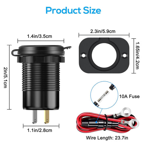 Linkstyle 12V USB Outlet, Dual 18W QC3.0 USB-A Port & Dual 30W PD USB-C Port Charger Socket Pannel, LED Voltmeter, for Car Marine...