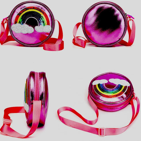 Rainbow Purse for Little Girls - Cute Rainbow Purse Toddler, Princess Crossbody Bag with Rainbow Keychain for Kid Girls...