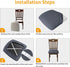 Stretch Chair Seat Covers 6 PCS, Removable Washable Dining Chair Covers Anti-Dust Dining Room Seat Cushion Slipcovers (6, Gray)...