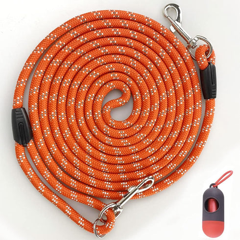 Long Rope Dog Leash for Dog Training 12FT 20FT 30FT 50FT, Reflective Threads Dog Cat Leashes Tie-Out Check Cord Recall Training Agility Lead for L...