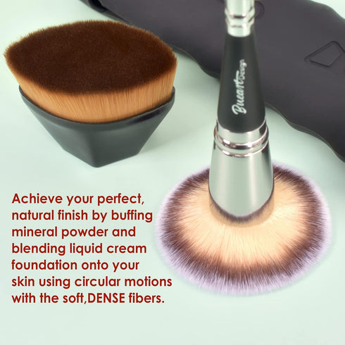 Duo Foundation & Concealer Makeup Brush Plus Large Flat Top Kabuki Foundation Brush Value Pack Ideal for Makeup Contour Blush,Liquid, Cream,Buffin...