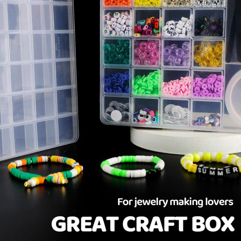 26 grids bead organizer box (1.7cm thick), Arts DIY Crafts Jewelry organizers and storage box, Dividers plastic bead storage box, craft storage fo...