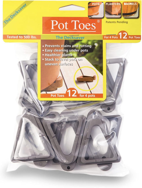Bosmere SPT-12DGHTLVC Pot Toes, Dark Gray (Pack of 12)...