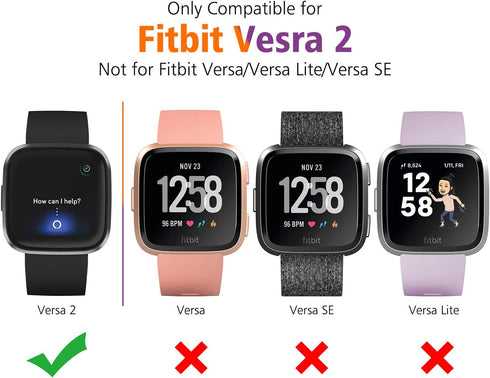 Tobfit 2 Pack for Fitbit Versa 2 Screen Protector Case, Soft Plated TPU Full Around Sensitive Touch Protective Cover for Fitbit Versa 2 Smartwatch...