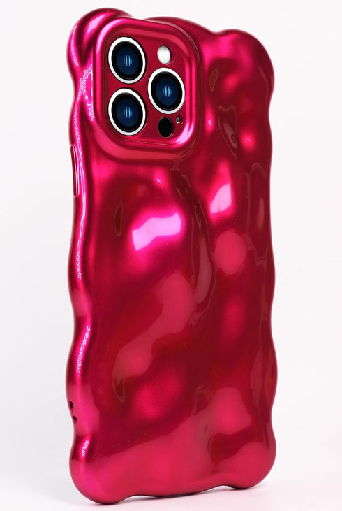 Qokey for iPhone 15 Pro Max Case,Bling Glitter Cute Curly Wavy Design Laser 3D Stone Pattern Shockproof Camera Lens Protection Compatible for iPho...