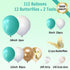 Teal Balloon Garland Kit with Gold Butterflies – Turquoise, Blue and Green, White & Gold Balloons in 18", 12", 5" Sizes – for Graduation, Baby Sho...