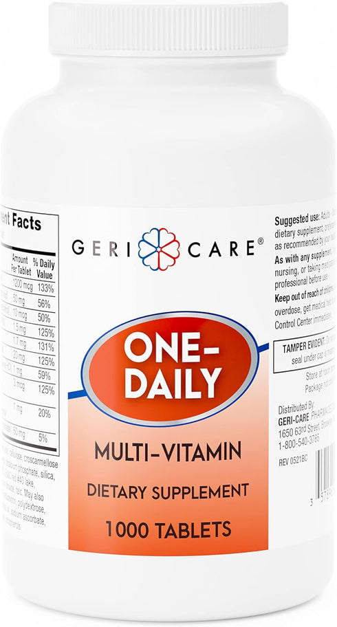 GeriCare One-Daily Multi-Vitamin Tablets Dietary Suplement, 1000 Count (Pack of 1)...