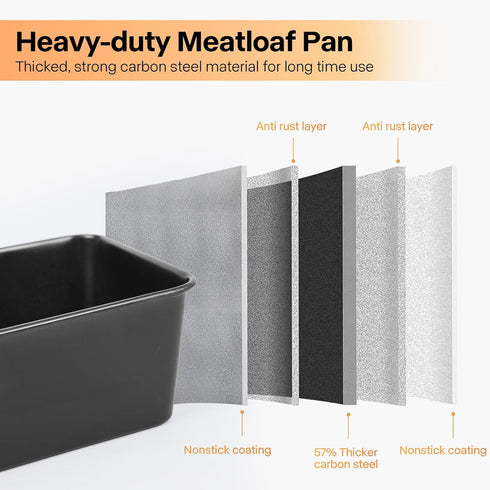 4 Pack Meatloaf Pan with Drain Tray, Nonstick Meat Loaf Pan with Drip Tray, 9x5 Inch Meat Loaf Pan with Insert Easy Removal Perforated, Bakeware P...