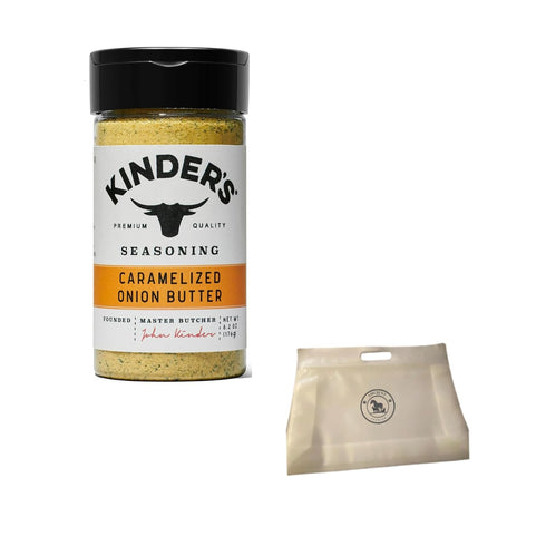 Kinders Caramelized Onion Butter Seasoning (6.2 oz) Bundle With Reusable Food Pouch By AMCIENT (Pack of 1)...