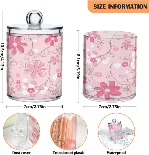 Kigai Watermelon 2PC Airtight Transparent Plastic Storage Jar Food Storage Container Plastic for Food Herbs Tea etc with Storage Lid easy to use a...