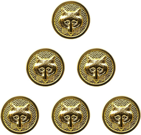 Duolai Senior Gold Fox Head Relief Round Shape Buttons, Metal Texture British Style Uniform Suits Woolen Coat Jacket Casual Clothes Sewing Button ...