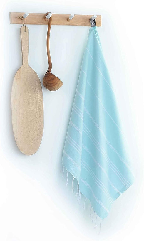Cacala 100% Turkish Cotton Kitchen Tea Towels, Highly Absorbent Luxury Soft Quick Drying Dish Towel with Hanging Loop for Gym, Yoga, Bath, Sports,...