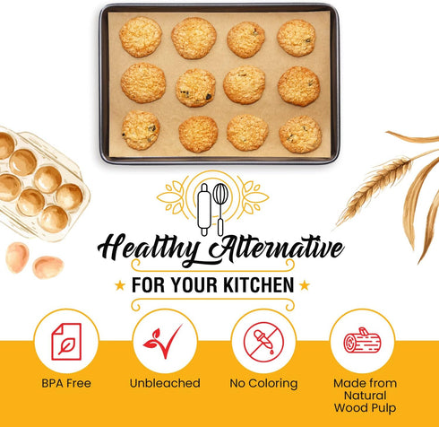 Quarter Sheet Pans 8x12 Inch Pack of 120 Parchment Paper Baking Sheets by Baker’s Signature | Precut Silicone Coated & Unbleached – Will Not Curl ...