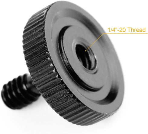 ChromLives Thumb Screw Tripod Screw Camera Quick Release 1/4" Thumbscrew L Bracket Screw Mount Adapter with Bottom 1/4"-20 Female Thread (2 Pack)...
