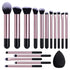 BS-MALL Makeup Brushes 16 Pcs Purple Short Handle Travel Makeup Brus Set with 1 Triangle Puff (Purple)…...