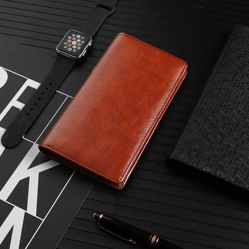 Leather Checkbook Cover for Men Women RFID Blocking by GNEGNI...