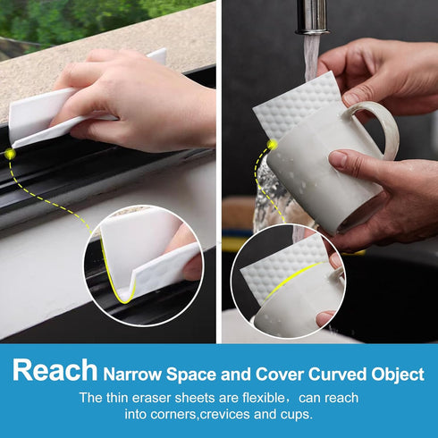 110 PCS Upgrade Convex Point Magic Sponge Eraser Sheets,Disposable Portable Magic Cleaning Eraser Thin Wipes for kitchenware Bathroom Faucets Cera...
