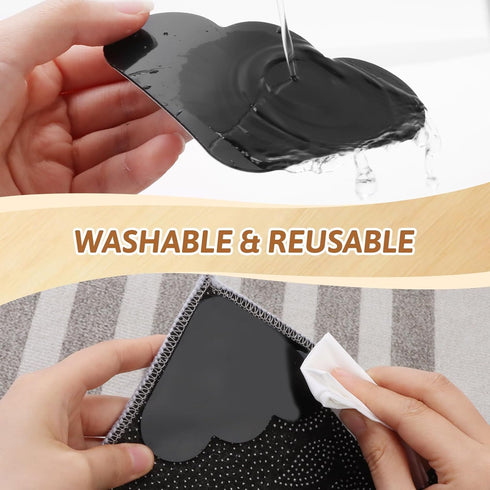 Rug Pad 12PCS Cloud Rug Tape Stickers, Reusable Washable Rug Tape Grip Carpet Corner, Dual Sided Non-Slip Rug Tape Sticker Area Rug Pads for Indoo...