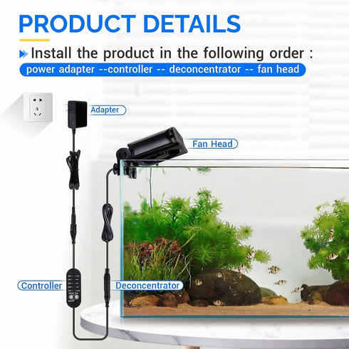 hygger Aquarium Chillers Fan, Quiet Fish Tank Cooling Fan Equipment with Adjustable Timer Speed Controller, Suitable for Freshwater Saltwater Tank...