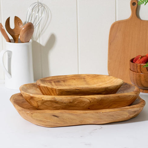 Root Wood Dish, Party Platter and Tray for Sandwich Bread Serving, Appetizer Display, Vintage Ring Dish, Hand Carved Artworks (12-13 inch)...